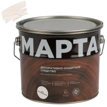 Декоративно-защитное средство для дерева с маслом и воском Марта ель натуральная полуглянцевое 2,7л