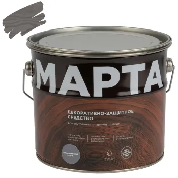 Декоративно-защитное средство для дерева с маслом и воском Марта скандинавский серый полуглянцевое 2,7л