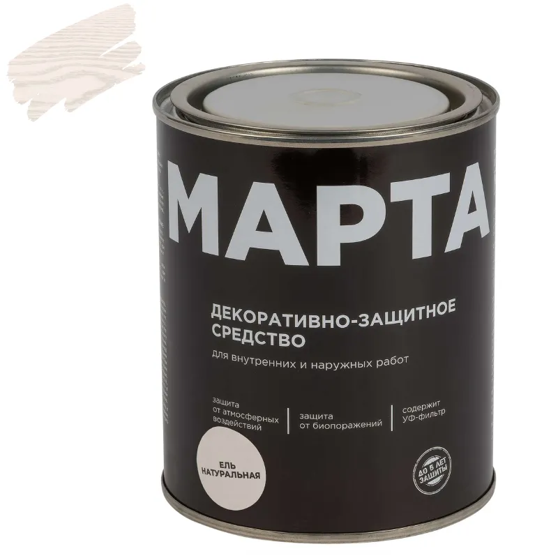 Декоративно-защитное средство для дерева Марта ель натуральная полуматовое 0,75л_1