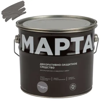 Декоративно-защитное средство для дерева Марта скандинавский серый полуматовое 2,7л