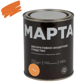 Изображение товара Декоративно-защитное средство для дерева Марта Орегон 0,75л полуматое пропитка Изображение товара Декоративно-защитное средство для дерева Марта Орегон 0,75л полуматое пропитка