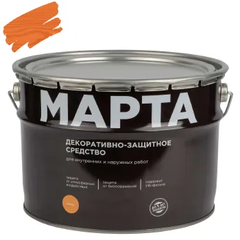Декоративно-защитное средство для дерева Марта орегон полуматовое 9л