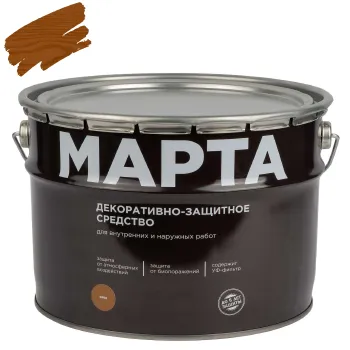 Декоративно-защитное средство для дерева Марта орех полуматовое 9л