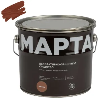 Декоративно-защитное средство для дерева Марта махагон полуматовое 2,7л