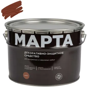 Декоративно-защитное средство для дерева Марта махагон полуматовое 9л