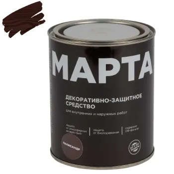 Декоративно-защитное средство для дерева Марта палисандр полуматовое 0,75л