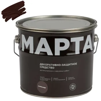 Изображение товара Декоративно-защитное средство для дерева Марта палисандр 2,7 л полуматое алкидное Изображение товара Декоративно-защитное средство для дерева Марта палисандр 2,7 л полуматое алкидное