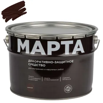 Декоративно-защитное средство для дерева Марта палисандр полуматовое 9л