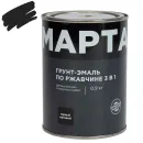 Грунт-эмаль по ржавчине 3в1 Марта черная матовая 0,9кг_1