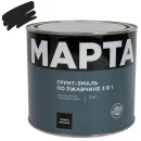 Грунт-эмаль по ржавчине 3в1 Марта черная матовая 2кг_1