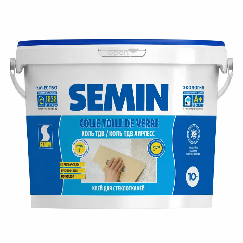 Клей готовый для стеклообоев Semin Colle Toile De Verre 10кг_1