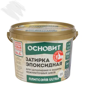 Изображение товара Эпоксидная затирка Основит Плитсэйв Ultra XE15 Е белая 1 кг для швов Изображение товара Эпоксидная затирка Основит Плитсэйв Ultra XE15 Е белая 1 кг для швов