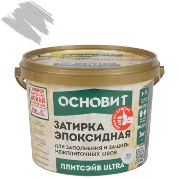 Изображение товара Эпоксидная затирка Основит Плитсэйв Ultra XE15 Е светло-серая 1 кг для внутренней и наружной облицо Изображение товара Эпоксидная затирка Основит Плитсэйв Ultra XE15 Е светло-серая 1 кг для внутренней и наружной облицо