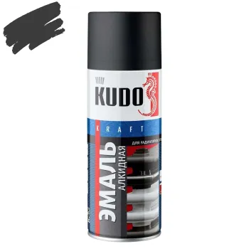 Изображение товара Эмаль аэрозольная алкидная Kudo черная матовая 0,52л для радиаторов Изображение товара Эмаль аэрозольная алкидная Kudo черная матовая 0,52л для радиаторов