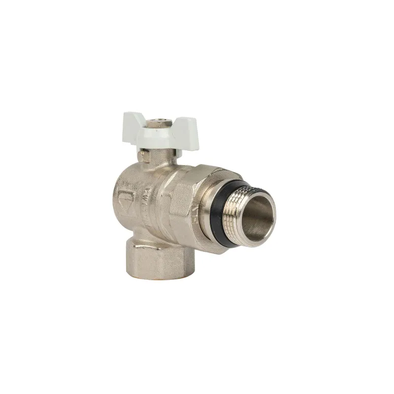 Кран шаровый со сгоном угловой 3/4" белая бабочка ГОСТ HLV_1