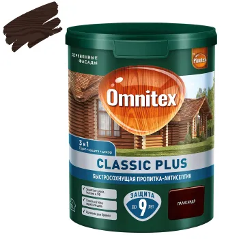 Изображение товара Декоративно-защитное средство Omnitex Classic Plus 3 в 1 (Палисандр, полумат) Изображение товара Декоративно-защитное средство Omnitex Classic Plus 3 в 1 (Палисандр, полумат)