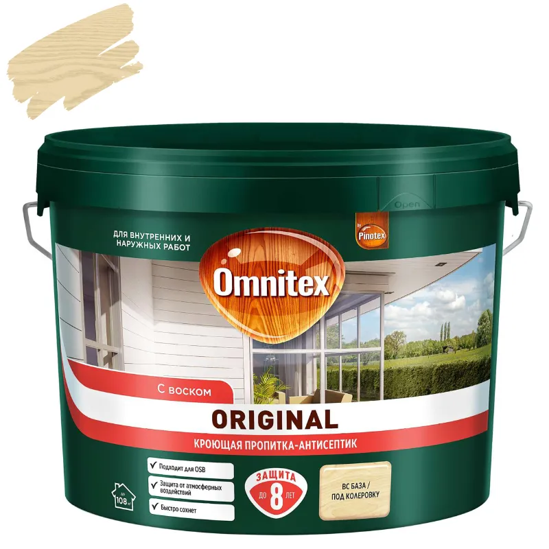 Декоративно-защитное средство для дерева Omnitex Original (база BC) полуматовое 8,4л_1