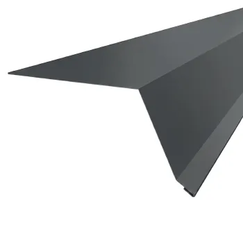 Изображение товара Планка карнизная для гибкой черепицы графит RAL 7024 2 м матовая Металл Профиль Изображение товара Планка карнизная для гибкой черепицы графит RAL 7024 2 м матовая Металл Профиль