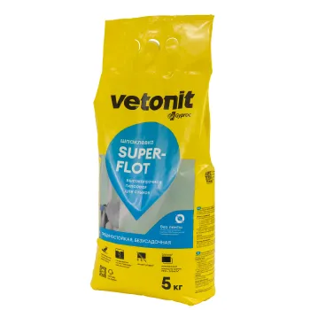 Изображение товара Гипсовая шпаклевка Vetonit Superflot 5кг для заделки швов и стыков Изображение товара Гипсовая шпаклевка Vetonit Superflot 5кг для заделки швов и стыков