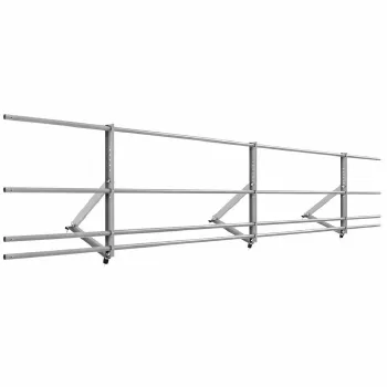 Ограждение кровельное Русский Рубеж (RAL 7004) 3м с двумя трубами