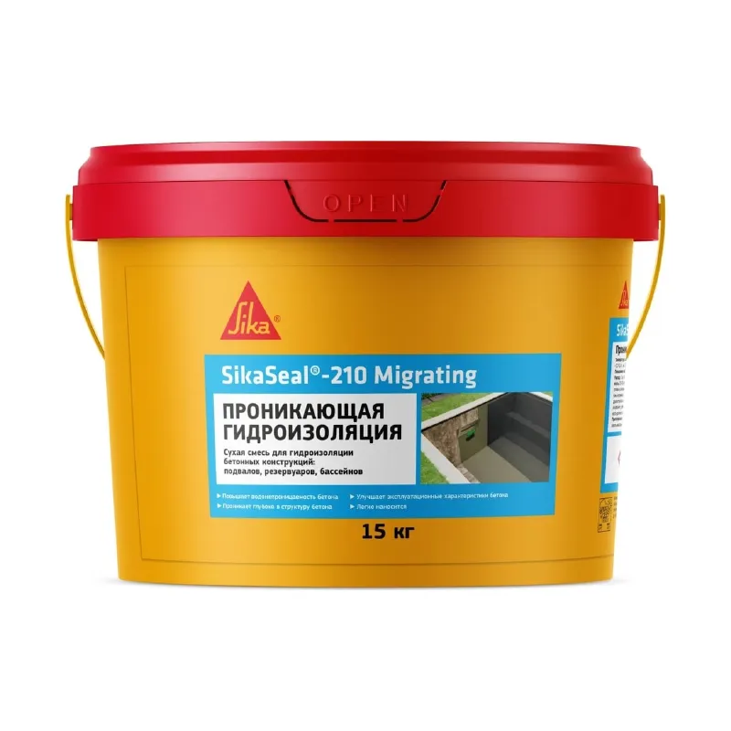 Гидроизоляция проникающая SikaSeal-210 Migrating 15кг_1