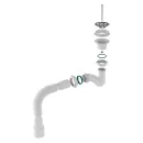 Сифон для душевого поддона 1 1/2"х40 Aquant с выходом 40/50 и выпуском клик-клак_3