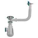 Сифон для кухонной мойки и раковины 1 1/2"х40 Aquant с выходом 40/50 отводом и прямоугольным переливом_4