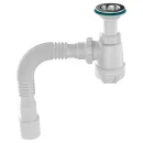 Сифон для умывальника 1 1/2"х40 Aquant с выходом 40/50 и отводом удлинённый патрубок_2