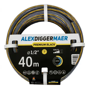 Изображение товара Шланг поливочный Alexdiggermaer Premium Black 40м трехслойный ПВХ Изображение товара Шланг поливочный Alexdiggermaer Premium Black 40м трехслойный ПВХ