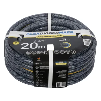 Изображение товара Шланг поливочный ПВХ 3/4" 20м трехслойный Alexdiggermaer Premium Black Изображение товара Шланг поливочный ПВХ 3/4" 20м трехслойный Alexdiggermaer Premium Black
