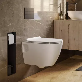 Изображение товара Унитаз подвесной Sanita Luxe Art Slim безободковый с сиденьем дюропласт микролифт Изображение товара Унитаз подвесной Sanita Luxe Art Slim безободковый с сиденьем дюропласт микролифт