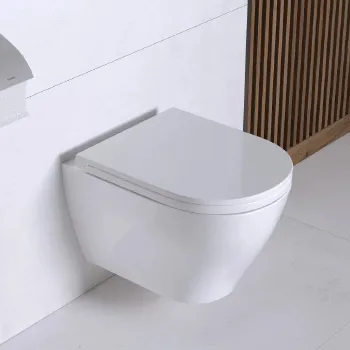 Изображение товара Унитаз подвесной Sanita Luxe Breeze безободковый с сиденьем дюропласт микролифт Изображение товара Унитаз подвесной Sanita Luxe Breeze безободковый с сиденьем дюропласт микролифт