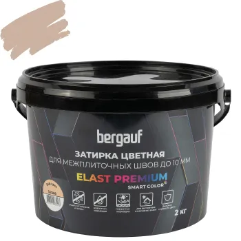 Изображение товара Цементная затирка Bergauf Elast Premium багама 2 кг для швов до 10 мм Изображение товара Цементная затирка Bergauf Elast Premium багама 2 кг для швов до 10 мм