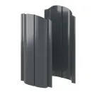 Металлоштакетник Ellipse-O 19х126х0,45мм (RAL 7024) графит 1,5м двухсторонний_2
