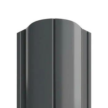 Металлоштакетник Ellipse-O 19х126х0,45мм (RAL 7024) графит 2м двухсторонний