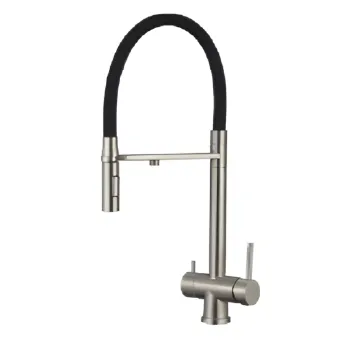 Смеситель для кухни с гибким изливом Jarn черный/хром J4005
